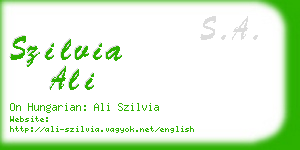 szilvia ali business card